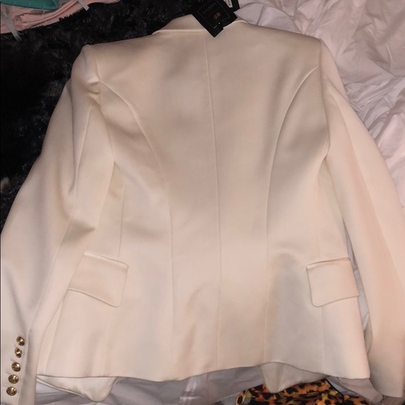 BALMAIN H&M Blazer Jacket in White Cream Size 8 - Picture 8 of 8